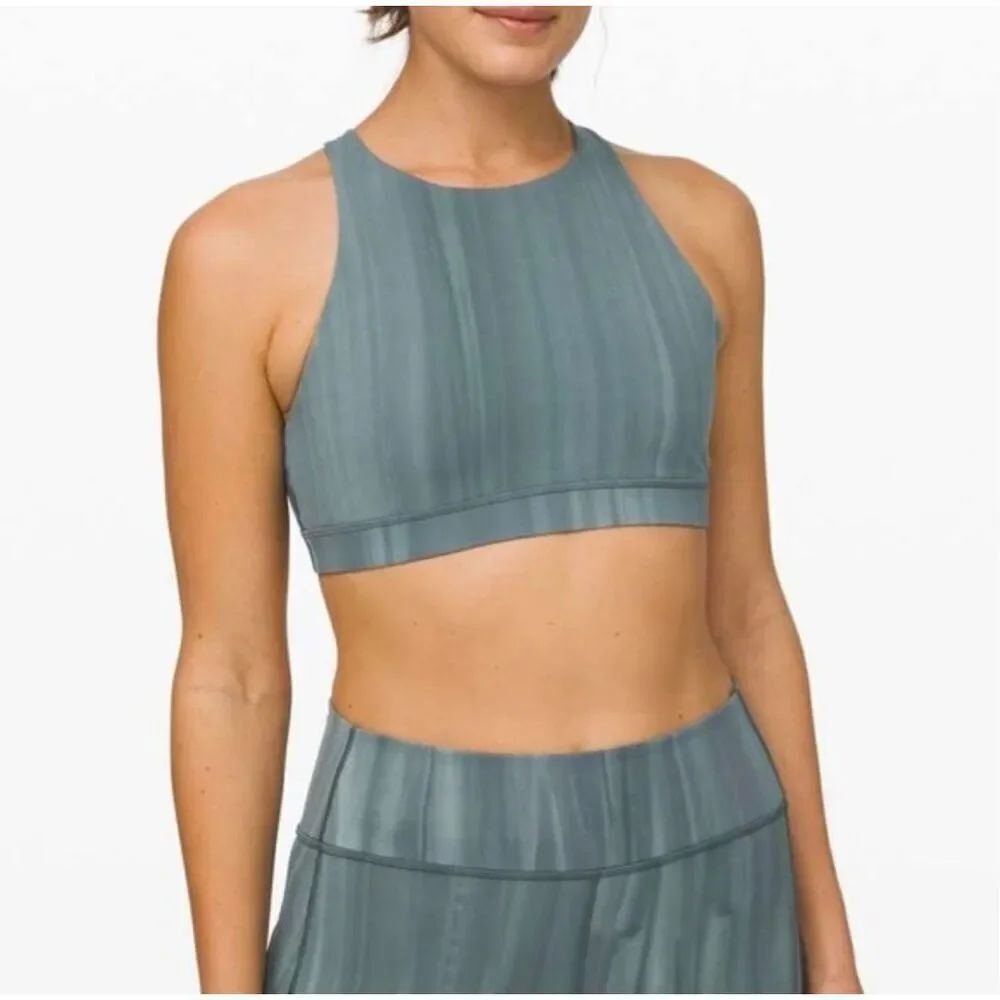 Lululemon Energy high neck linear spray dye 8 Athleisure bra